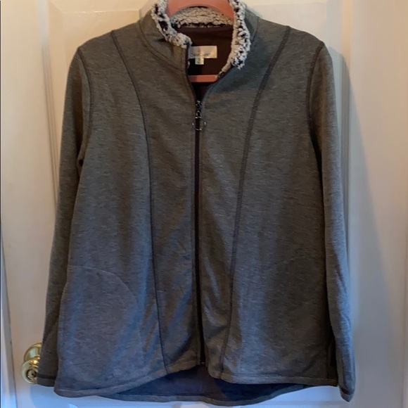 Cuddl Duds women’s small gray fleece jacket - Picture 1 of 5